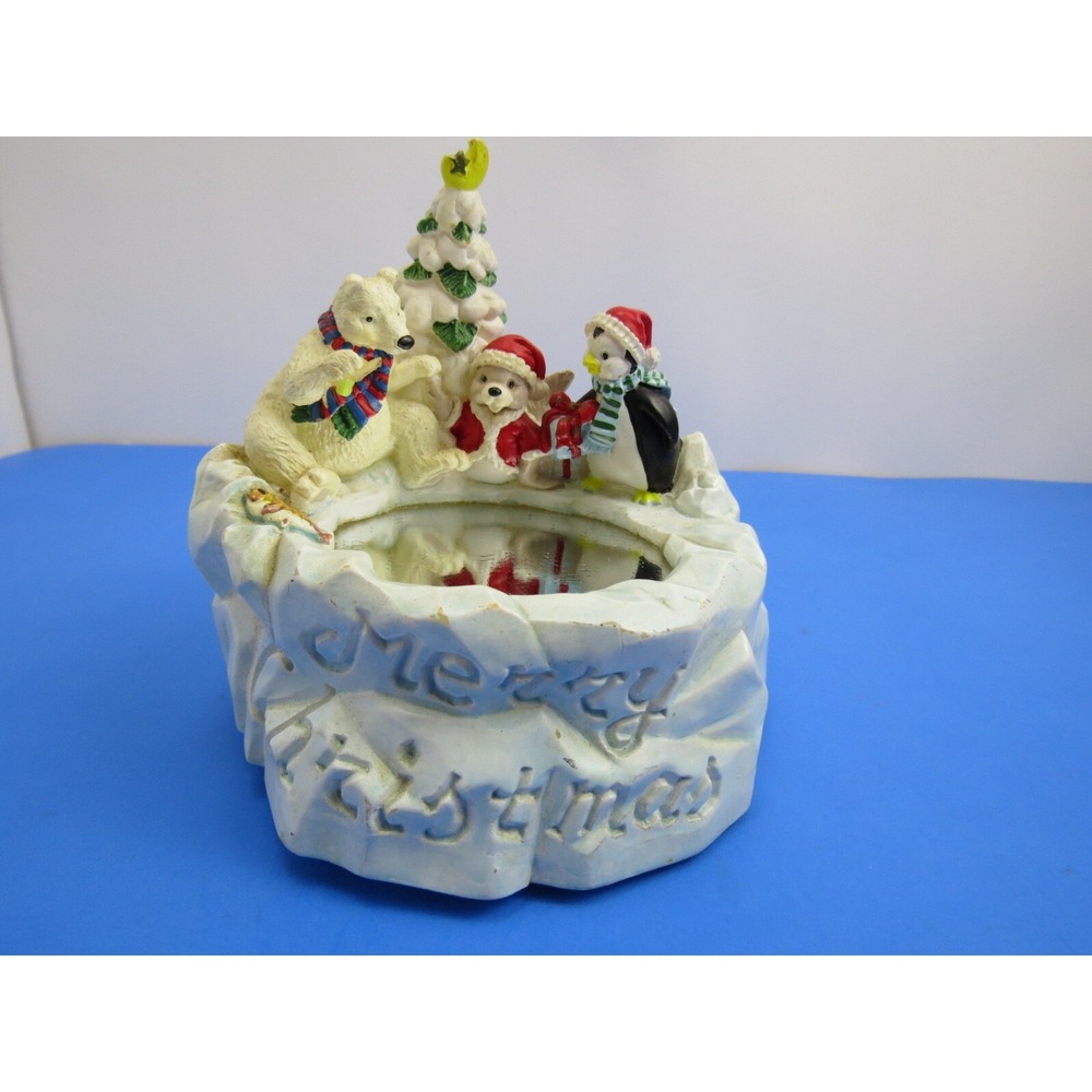 House Of Lloyd Fishing Pond Motion Music Box Christmas Rare 1994